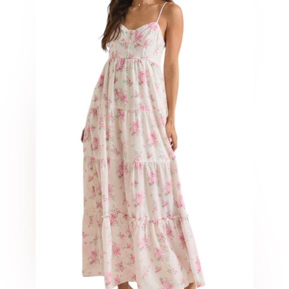 Altar'd State Dresses & Skirts - Altar'd State Corset Bodice Maxi  Pink Floral  Zandry Dress M NWOT Wedding Guest